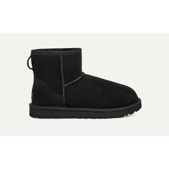 New Ugg Classic Mini II Women's Size 10 Black Suede Booties - Picture 1 of 6